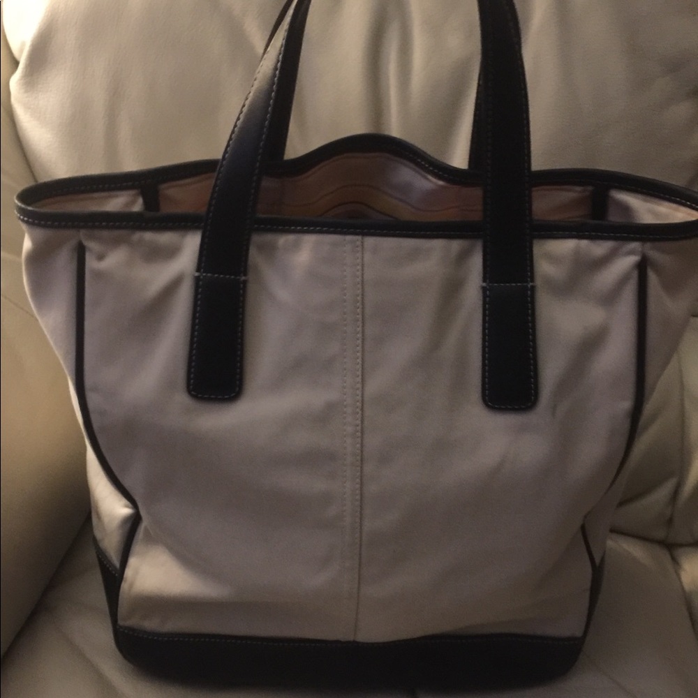 Coach G 15-7725 canvas leather tote